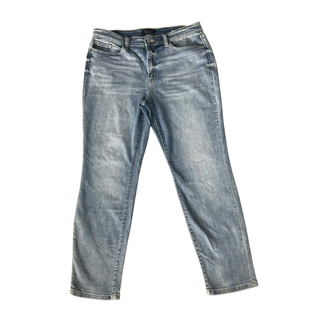Judy Blue Jeans Womens 13/31 Blue Boyfriend Fit Medium Light Wash JB82335 Denim